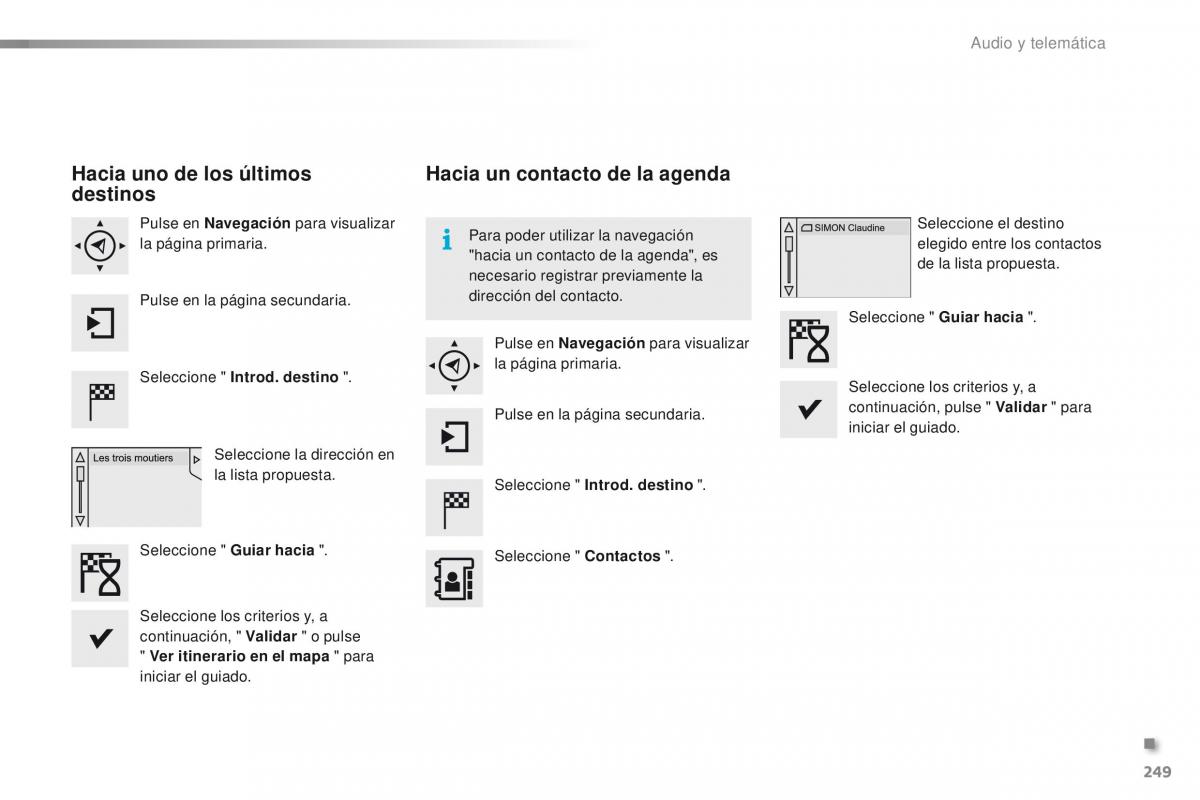 Peugeot 2008 manual del propietario / page 251