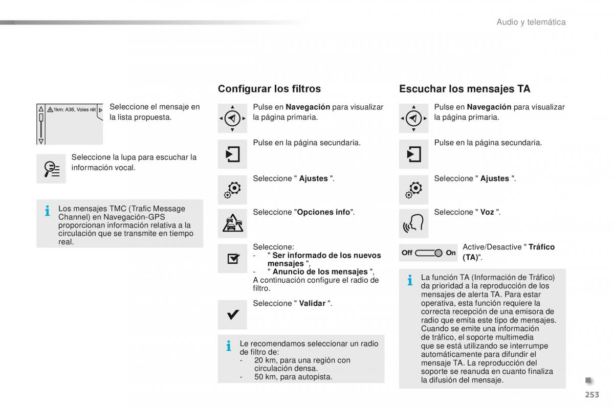 Peugeot 2008 manual del propietario / page 255