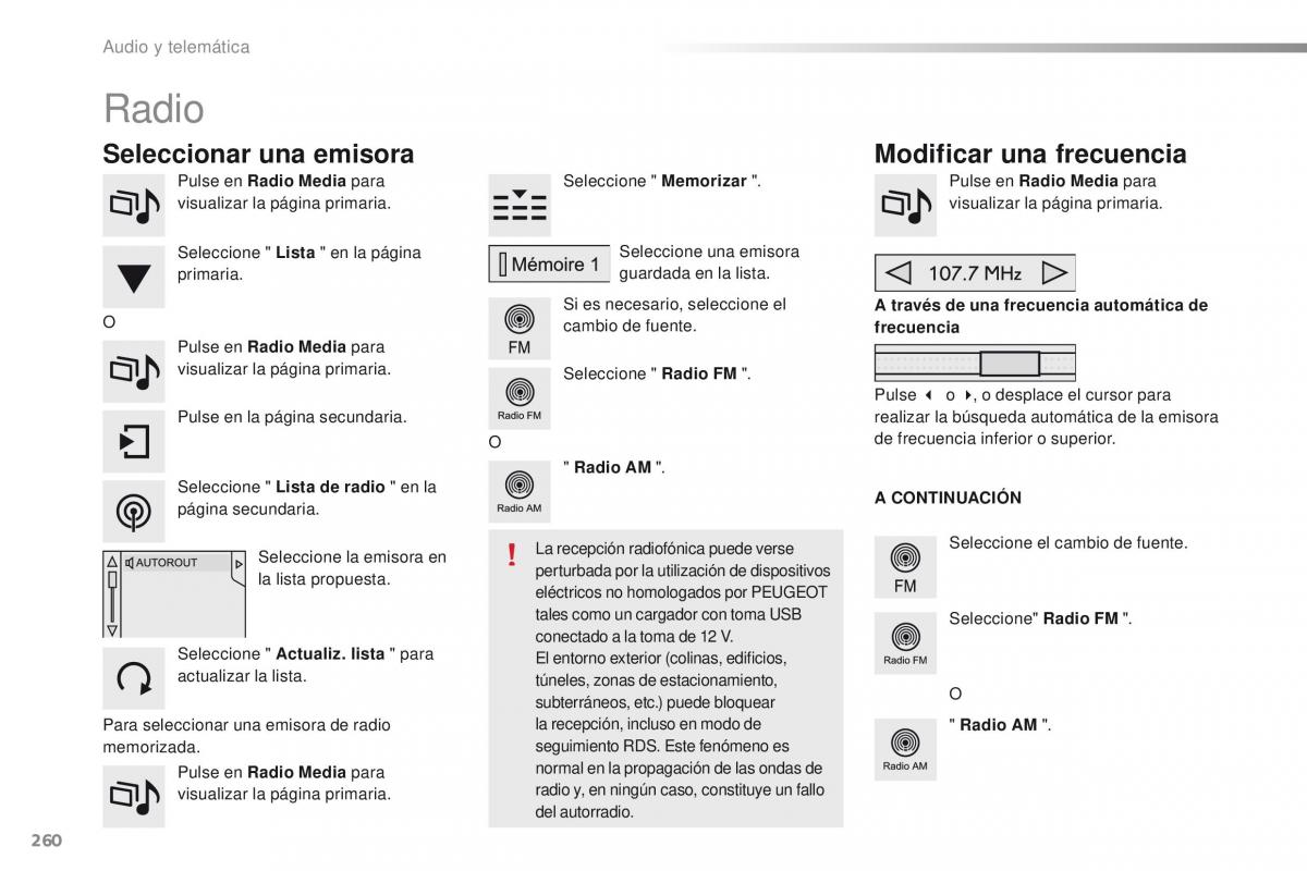 Peugeot 2008 manual del propietario / page 262