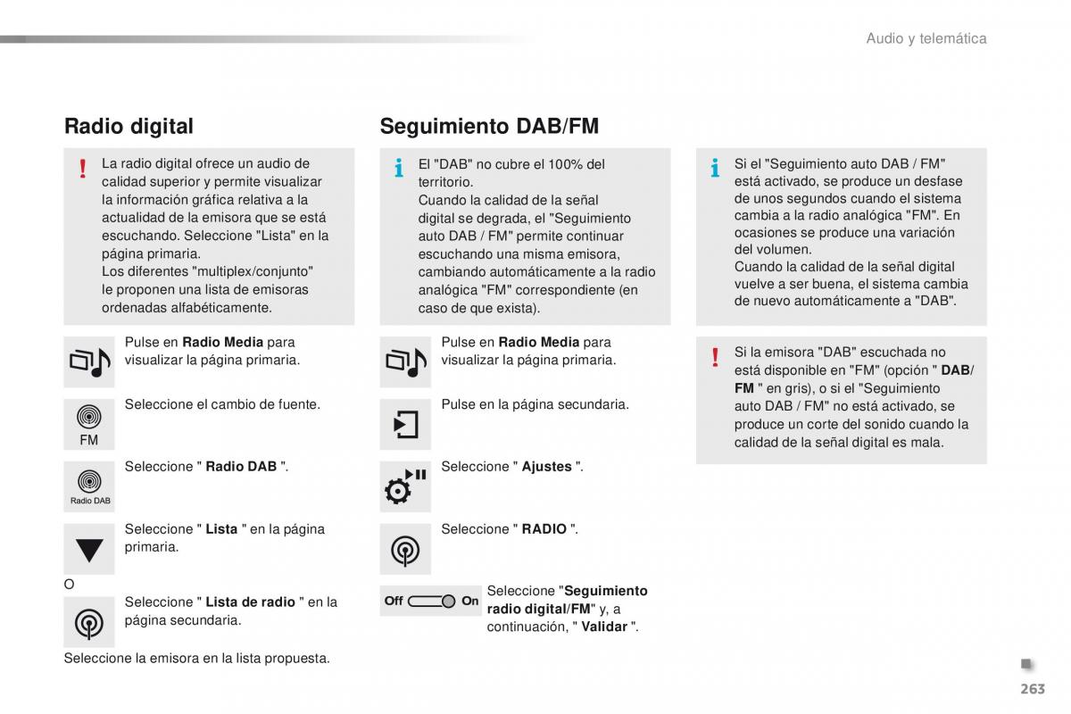 Peugeot 2008 manual del propietario / page 265