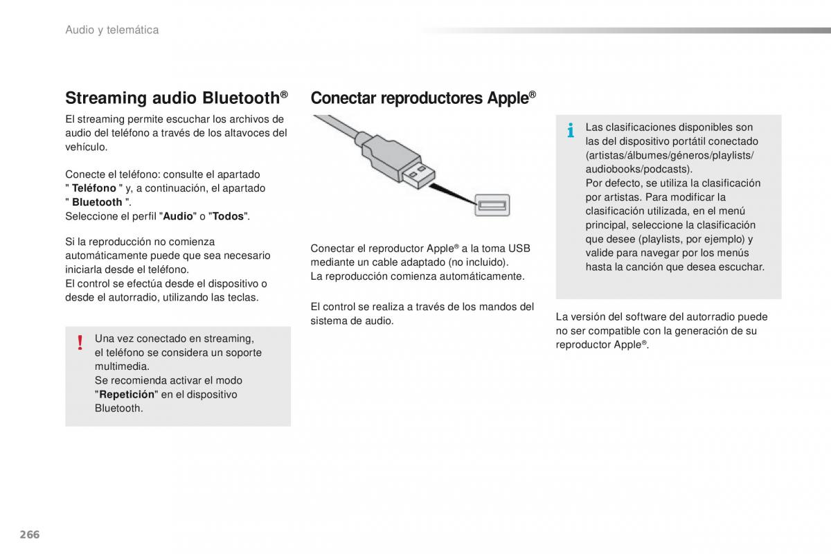 Peugeot 2008 manual del propietario / page 268