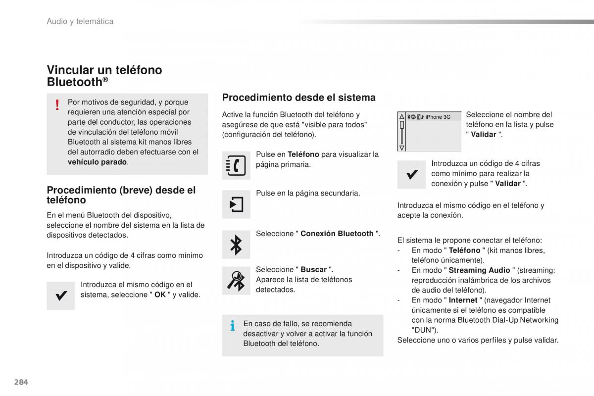 Peugeot 2008 manual del propietario / page 286