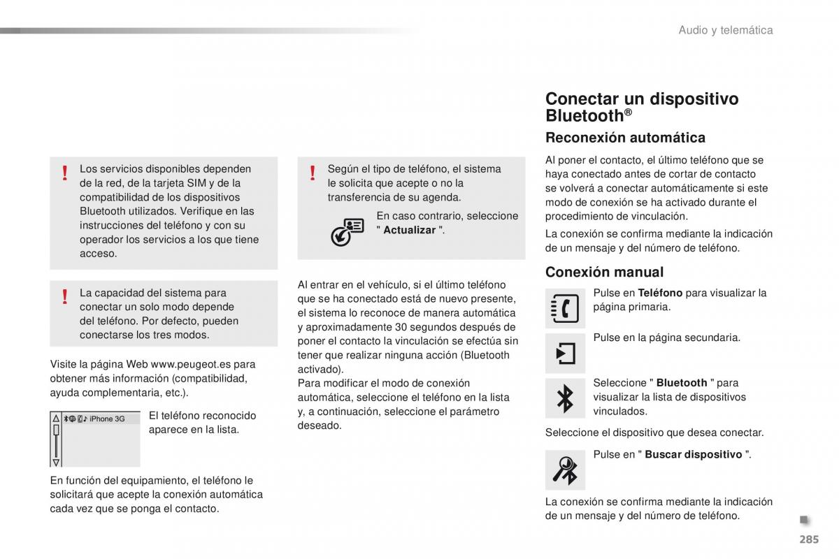 Peugeot 2008 manual del propietario / page 287