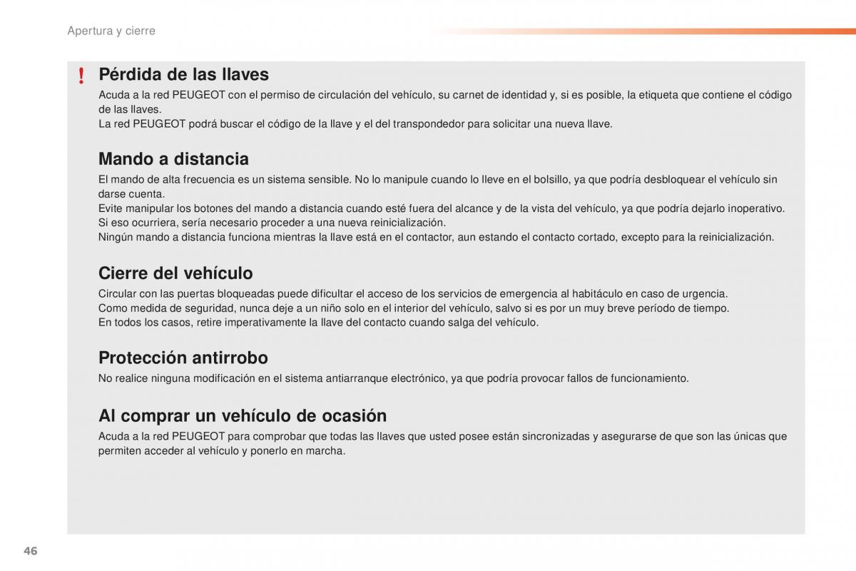 Peugeot 2008 manual del propietario / page 48