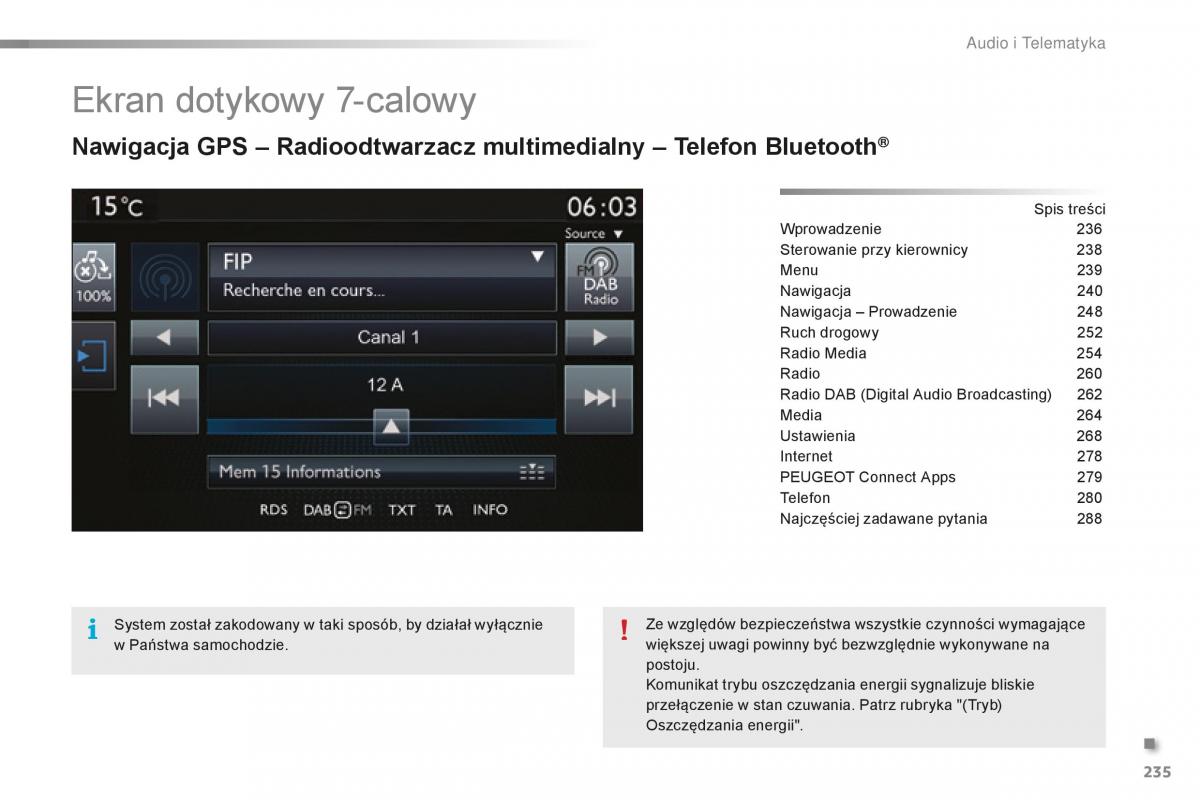 Peugeot 2008 instrukcja obslugi / page 237