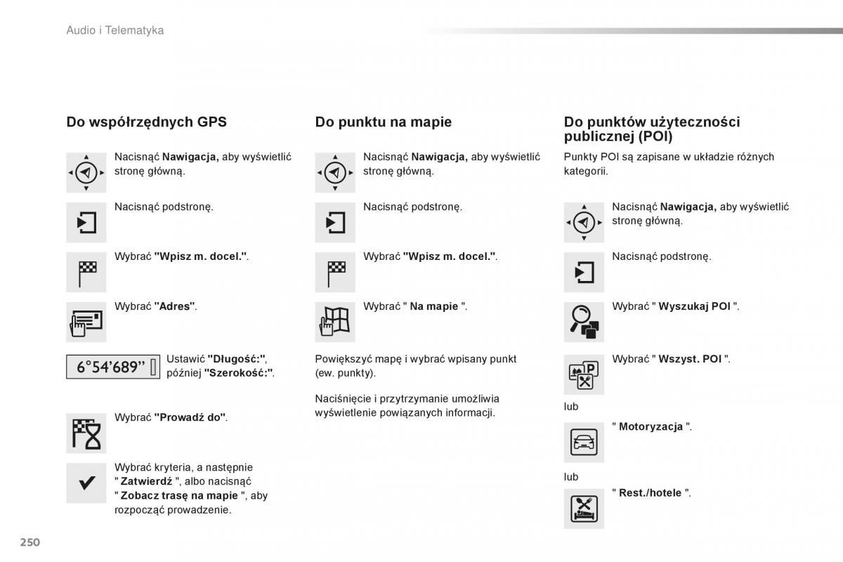 Peugeot 2008 instrukcja obslugi / page 252