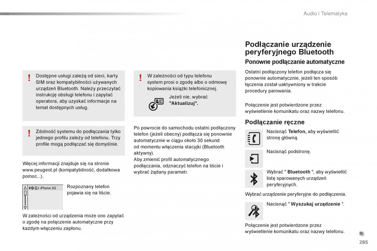 Peugeot 2008 instrukcja obslugi / page 287