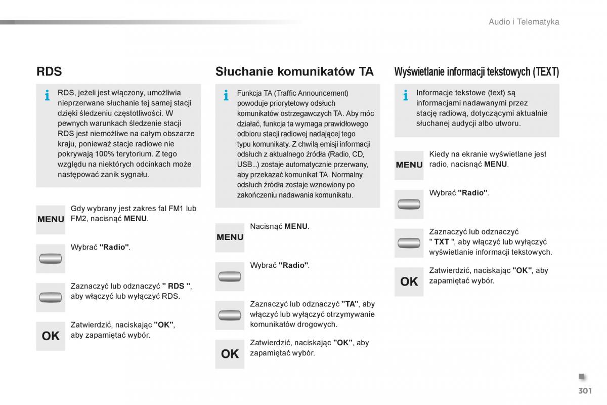 Peugeot 2008 instrukcja obslugi / page 303