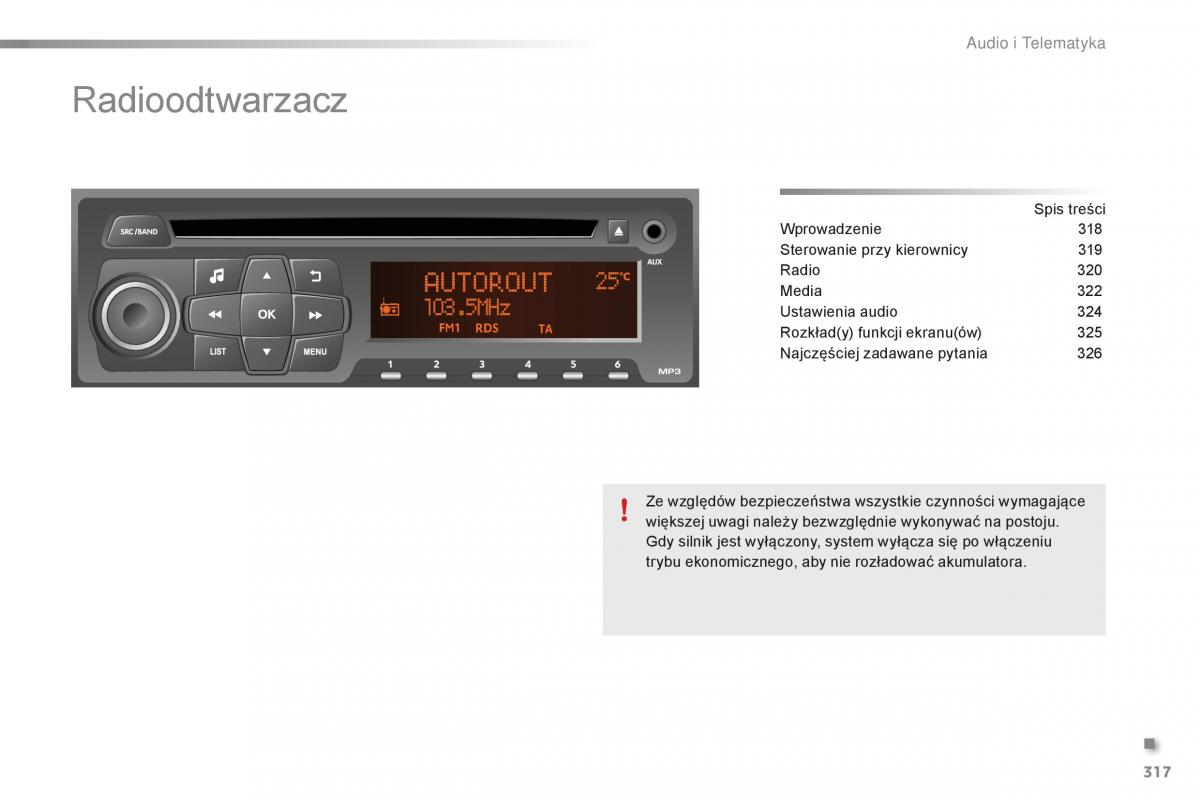 Peugeot 2008 instrukcja obslugi / page 319