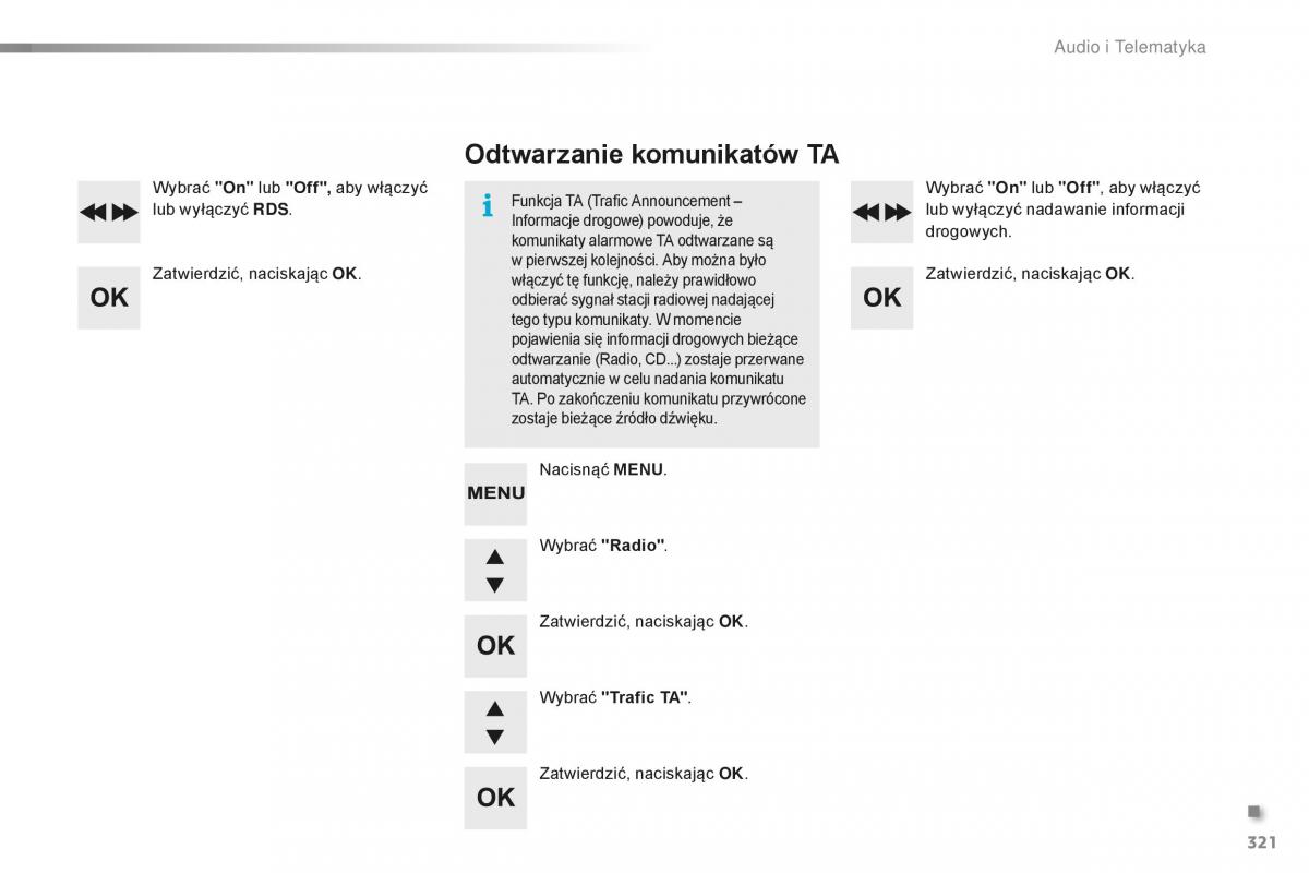 Peugeot 2008 instrukcja obslugi / page 323