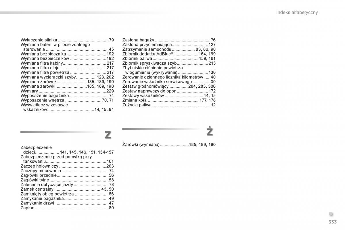 Peugeot 2008 instrukcja obslugi / page 335