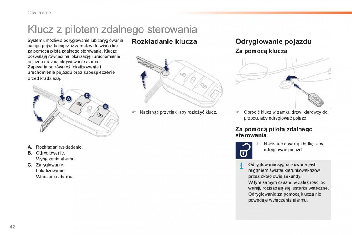 Peugeot 2008 instrukcja obslugi / page 44