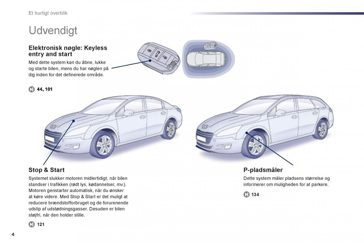 Peugeot 508 Bilens instruktionsbog / page 6