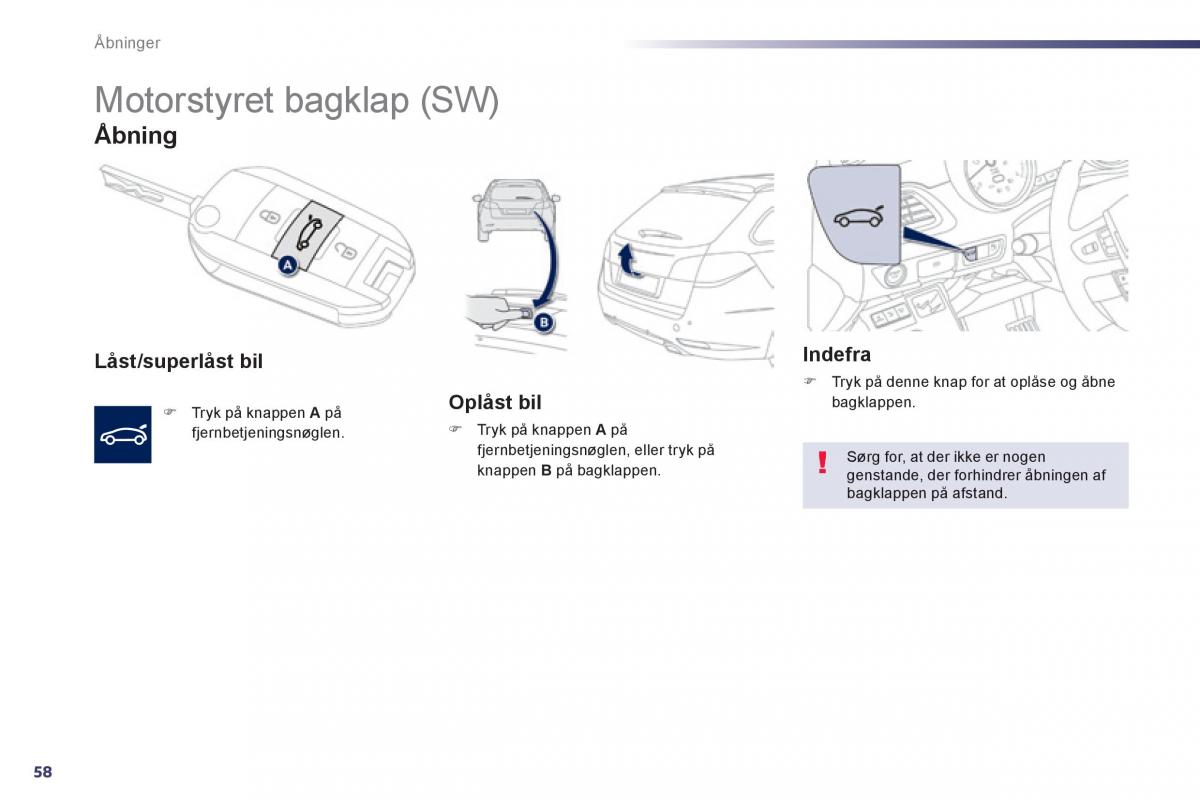 Peugeot 508 Bilens instruktionsbog / page 60