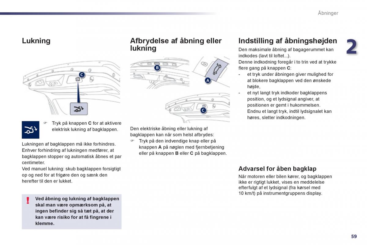 Peugeot 508 Bilens instruktionsbog / page 61