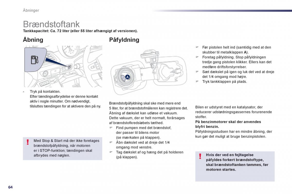 Peugeot 508 Bilens instruktionsbog / page 66