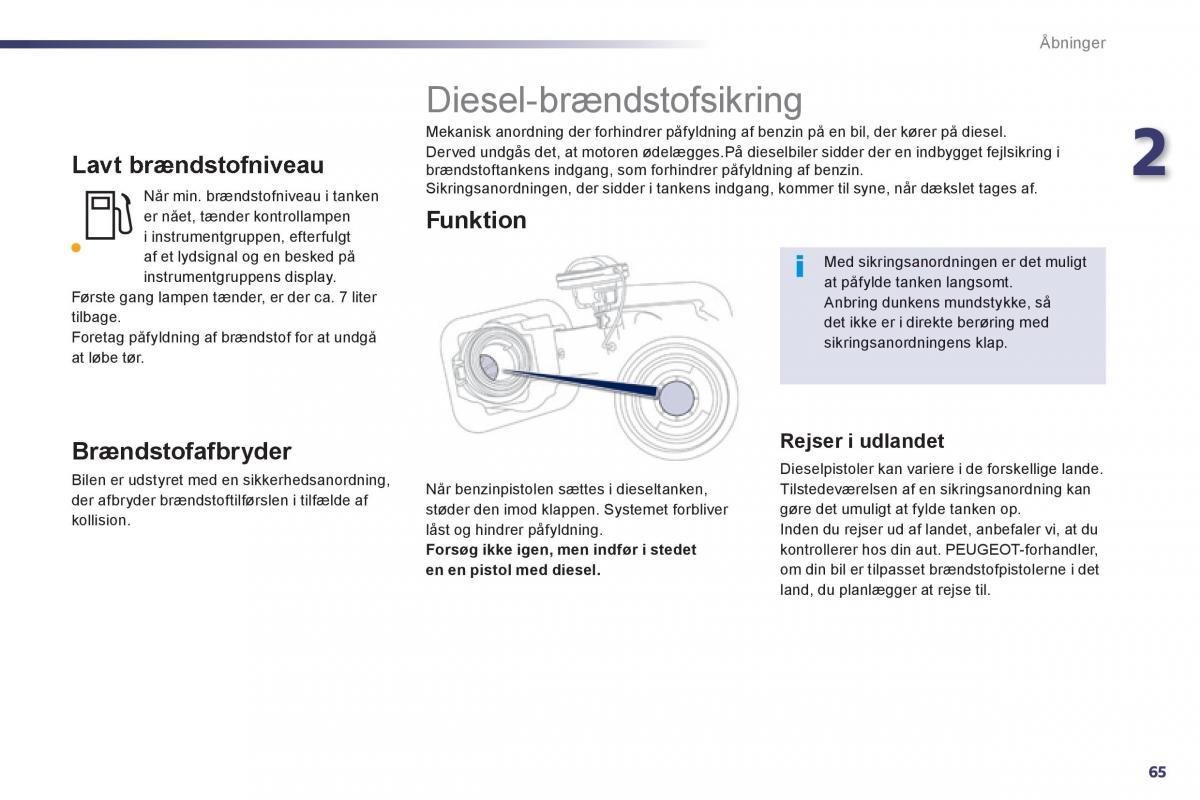 Peugeot 508 Bilens instruktionsbog / page 67