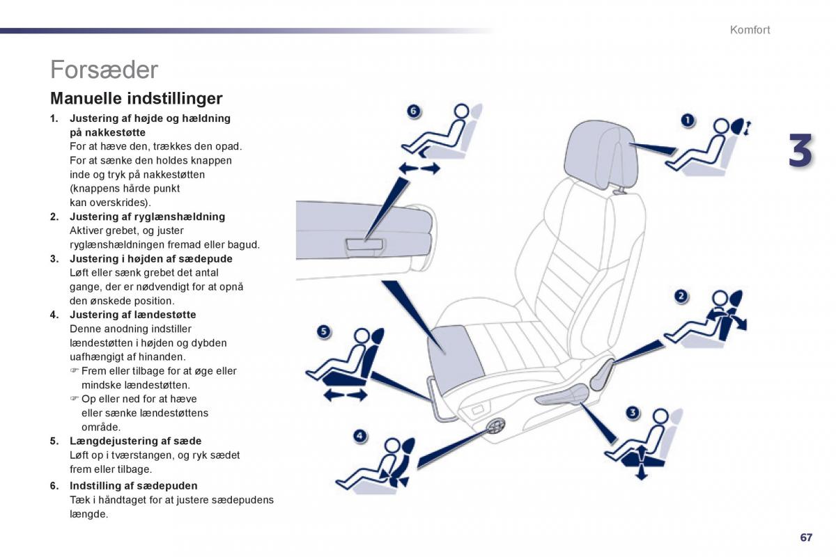 Peugeot 508 Bilens instruktionsbog / page 69