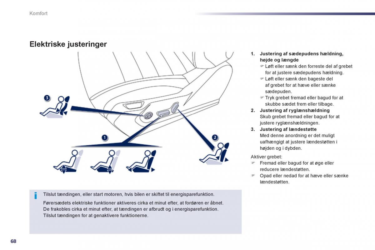 Peugeot 508 Bilens instruktionsbog / page 70