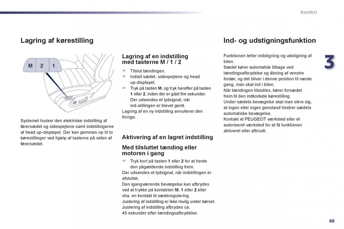 Peugeot 508 Bilens instruktionsbog / page 71