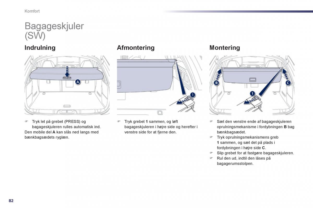 Peugeot 508 Bilens instruktionsbog / page 84