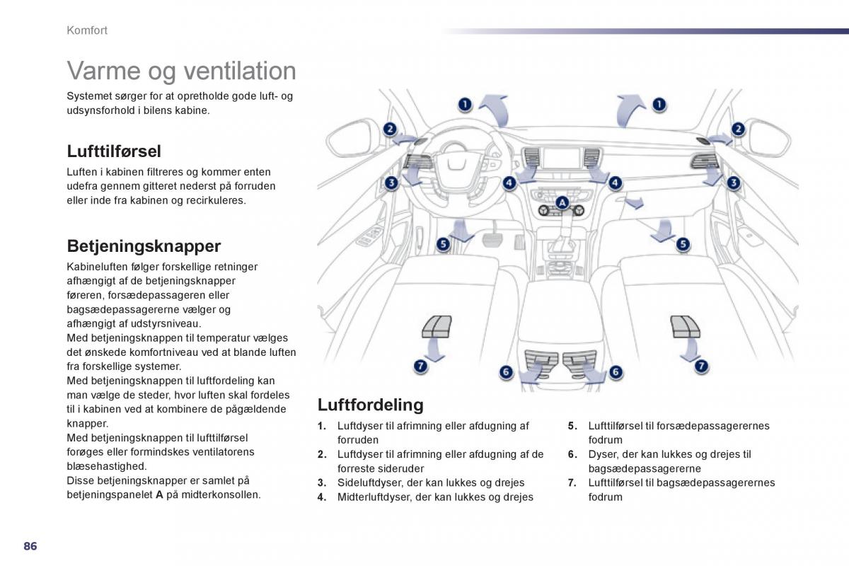 Peugeot 508 Bilens instruktionsbog / page 88