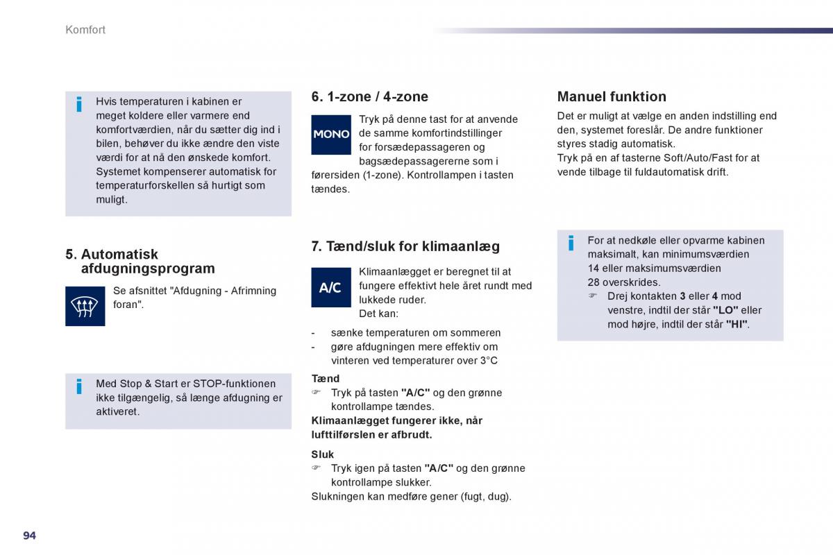 Peugeot 508 Bilens instruktionsbog / page 96