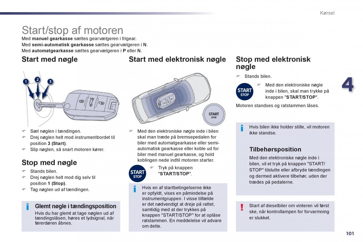 Peugeot 508 Bilens instruktionsbog / page 103