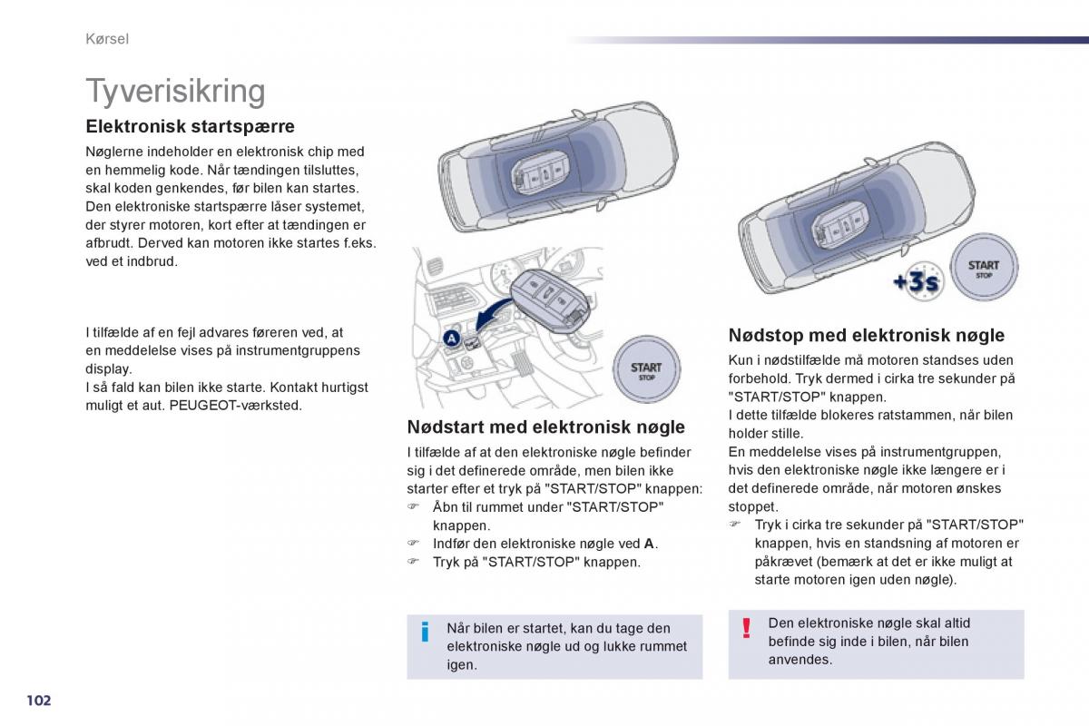 Peugeot 508 Bilens instruktionsbog / page 104