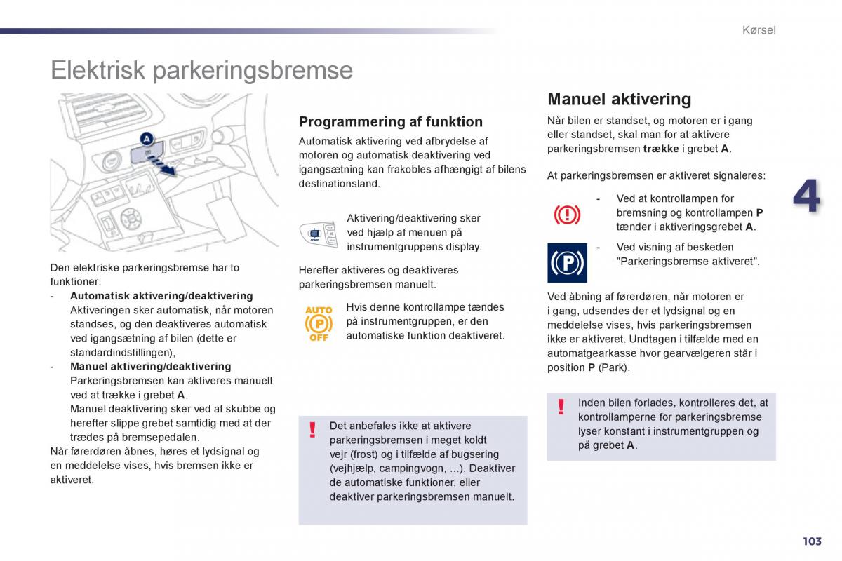 Peugeot 508 Bilens instruktionsbog / page 105