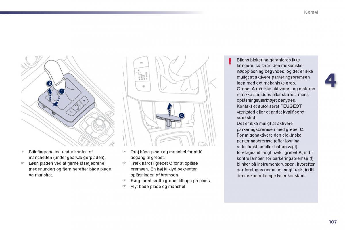 Peugeot 508 Bilens instruktionsbog / page 109