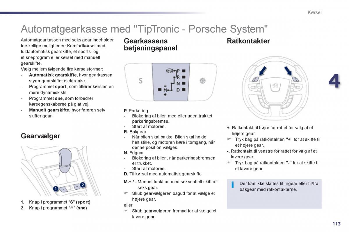 Peugeot 508 Bilens instruktionsbog / page 115