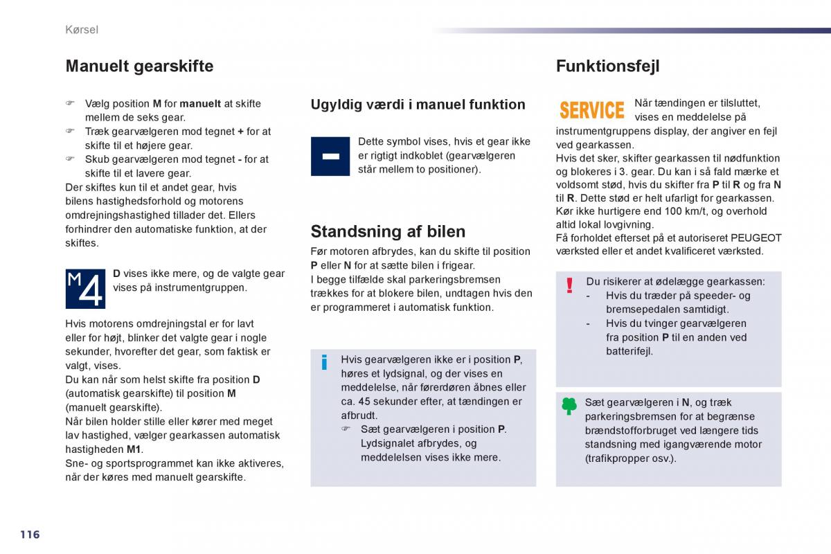 Peugeot 508 Bilens instruktionsbog / page 118