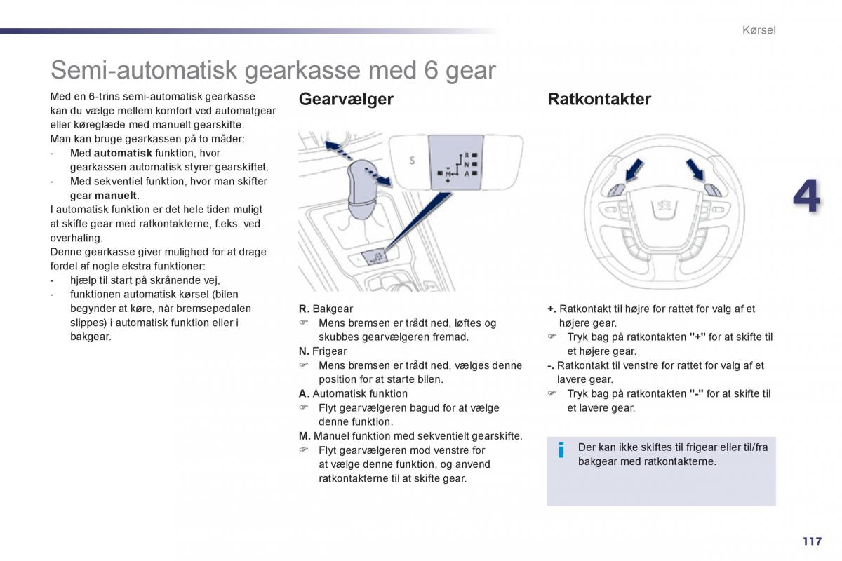 Peugeot 508 Bilens instruktionsbog / page 119