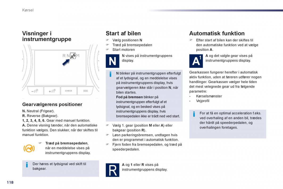 Peugeot 508 Bilens instruktionsbog / page 120