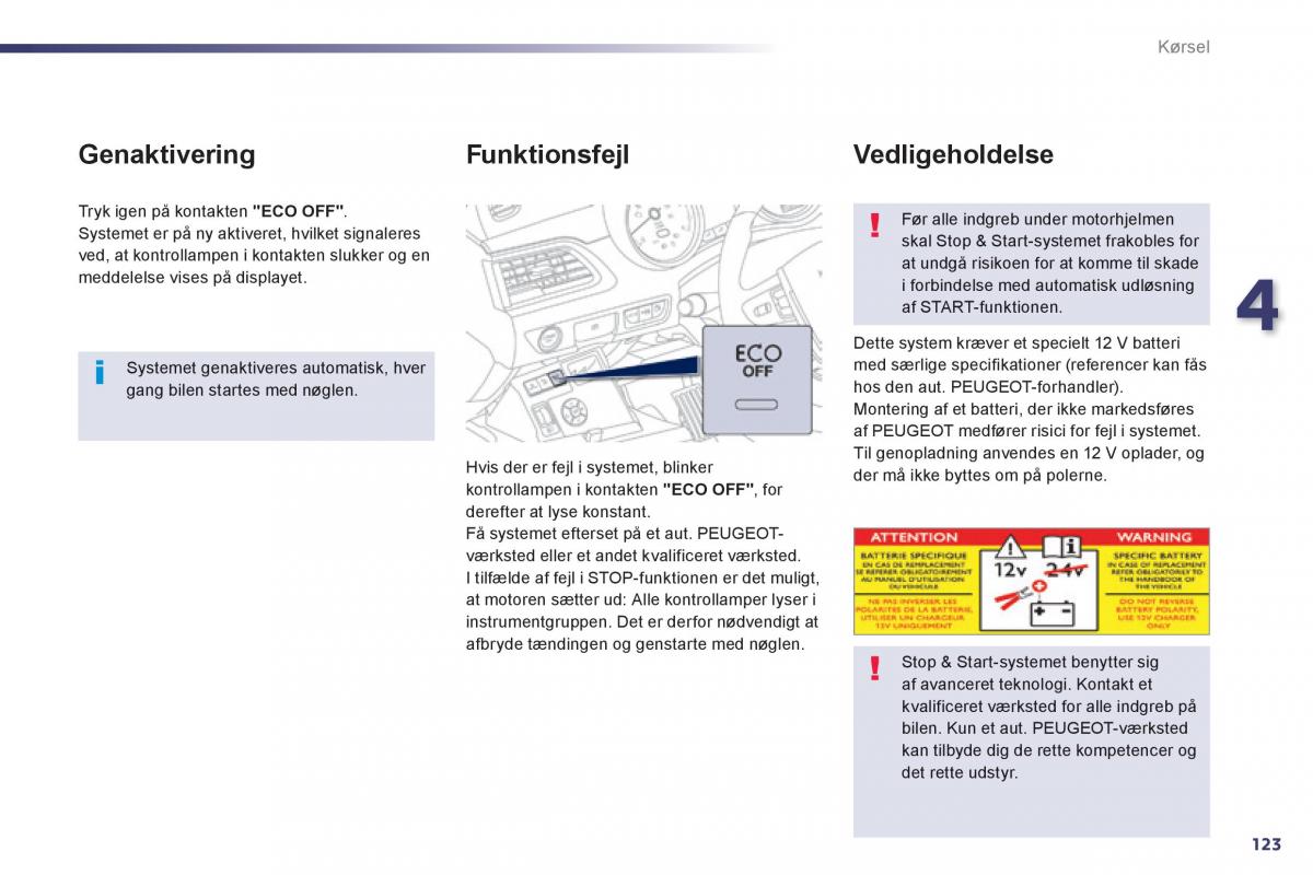 Peugeot 508 Bilens instruktionsbog / page 125