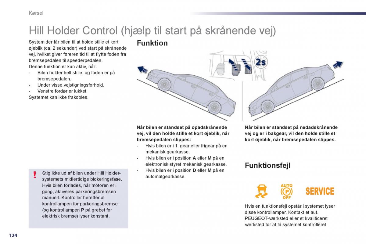 Peugeot 508 Bilens instruktionsbog / page 126