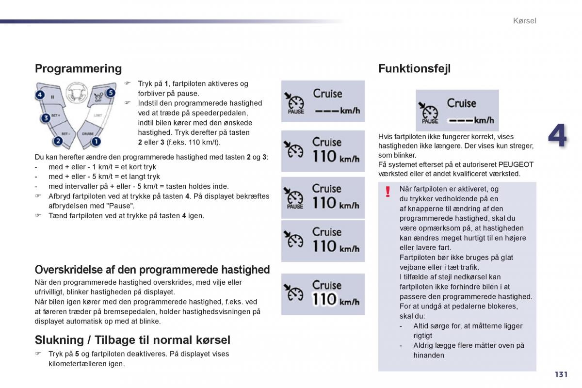 Peugeot 508 Bilens instruktionsbog / page 133