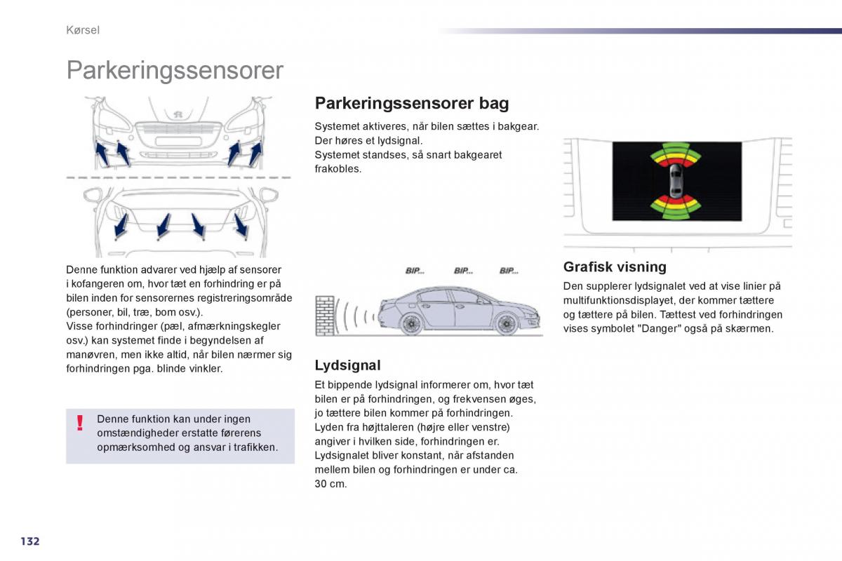 Peugeot 508 Bilens instruktionsbog / page 134