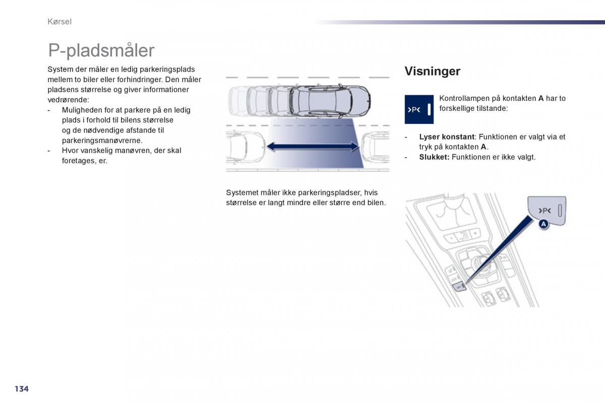 Peugeot 508 Bilens instruktionsbog / page 136