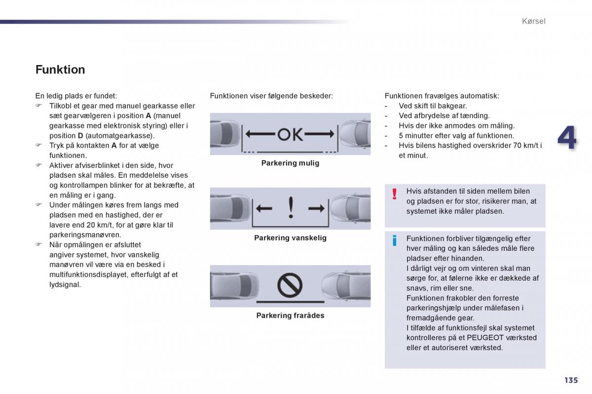 Peugeot 508 Bilens instruktionsbog / page 137