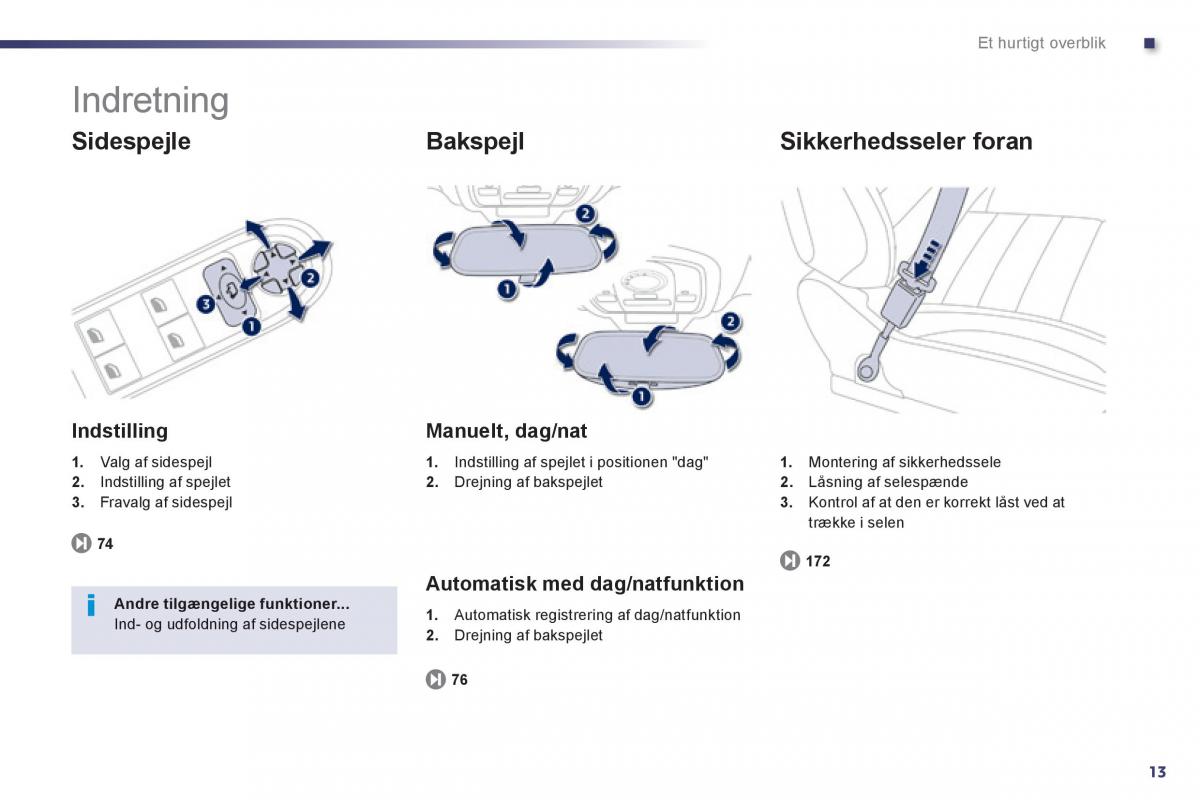 Peugeot 508 Bilens instruktionsbog / page 15