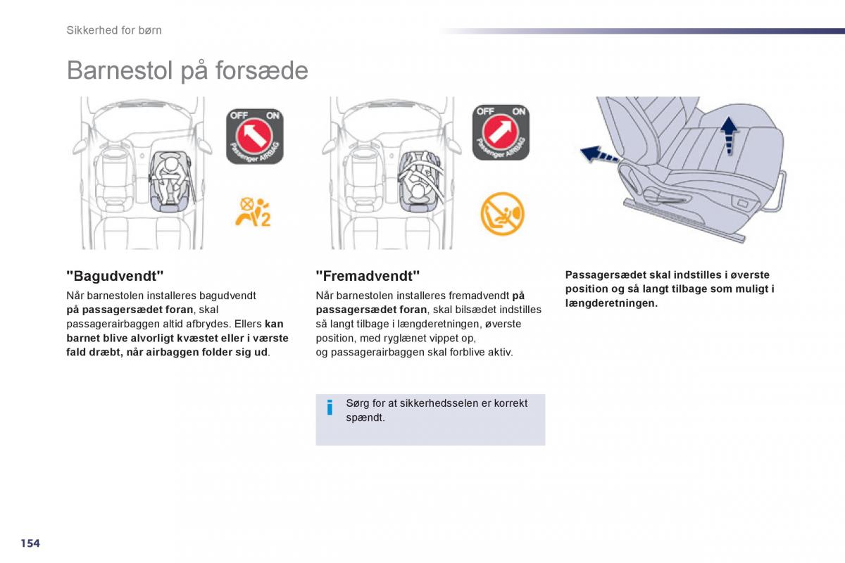 Peugeot 508 Bilens instruktionsbog / page 156