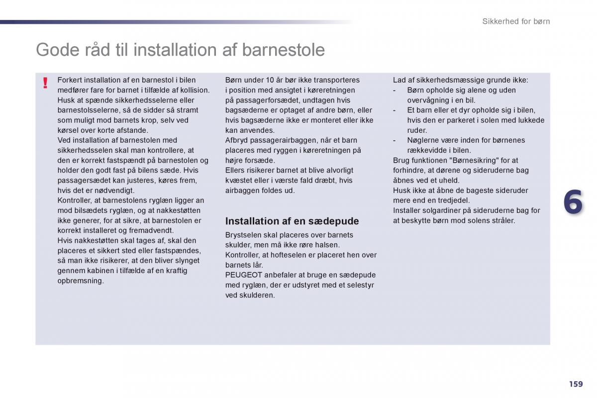 Peugeot 508 Bilens instruktionsbog / page 161