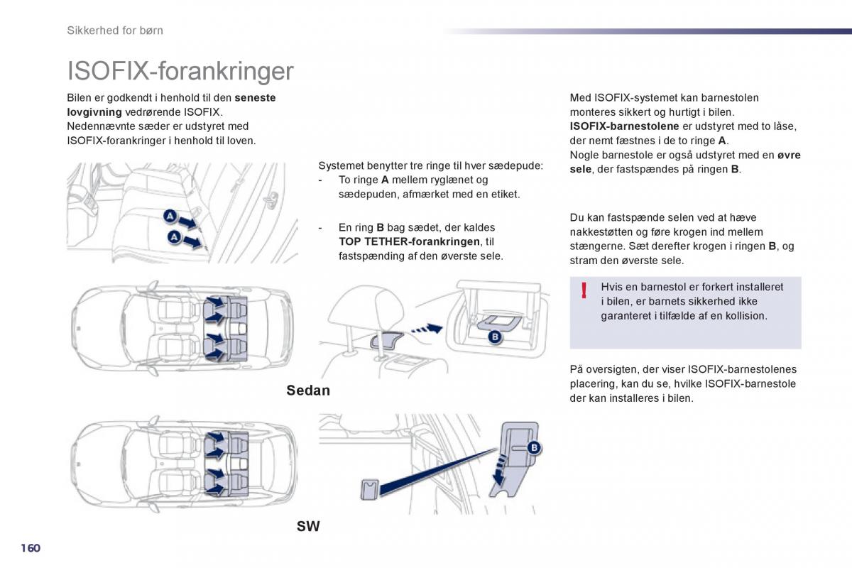 Peugeot 508 Bilens instruktionsbog / page 162