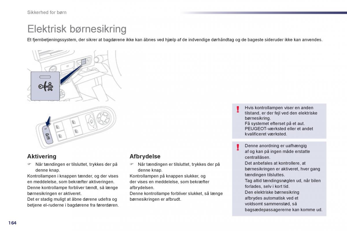 Peugeot 508 Bilens instruktionsbog / page 166