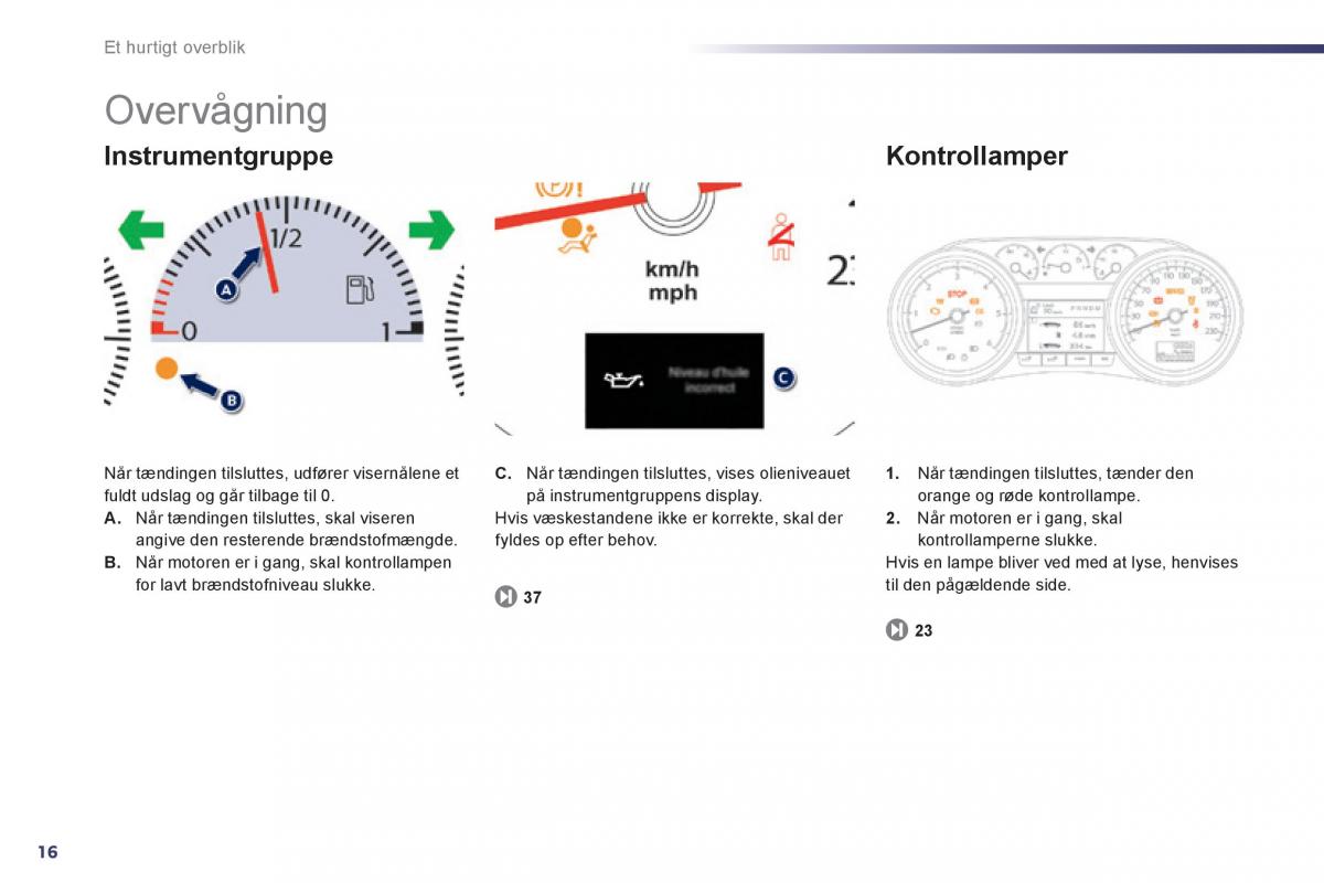 Peugeot 508 Bilens instruktionsbog / page 18