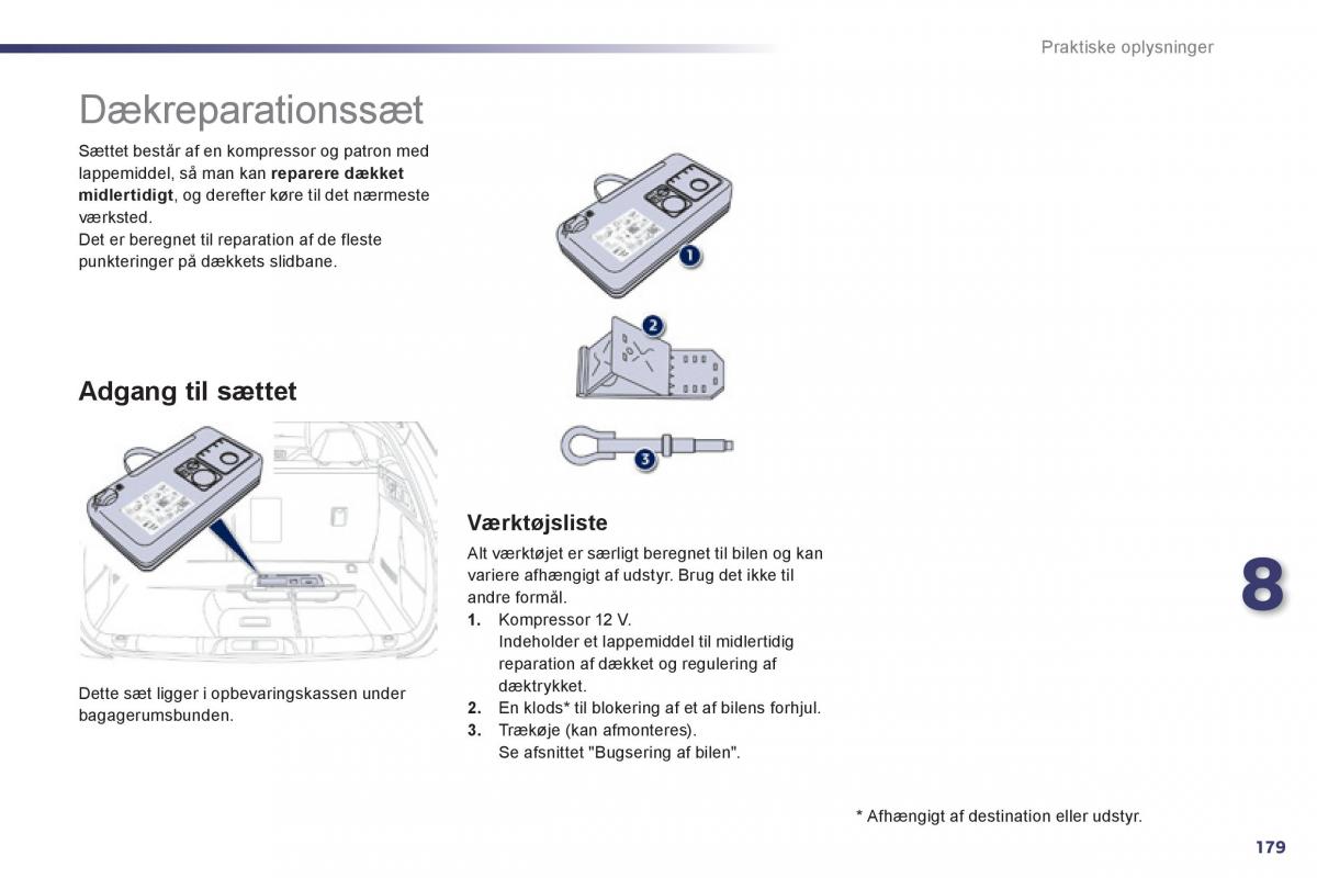 Peugeot 508 Bilens instruktionsbog / page 181