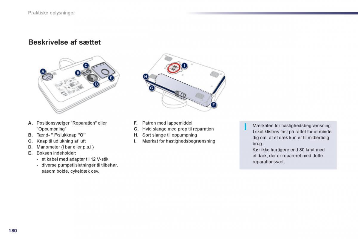 Peugeot 508 Bilens instruktionsbog / page 182