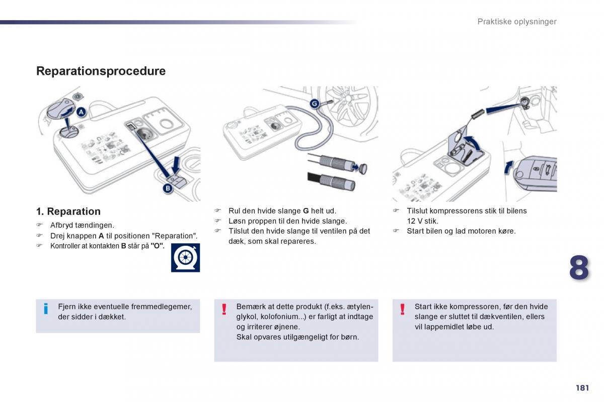 Peugeot 508 Bilens instruktionsbog / page 183